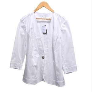 J. Jill White Quater Sleeve Blazer Size L